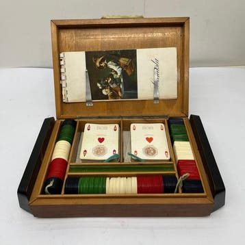 Bordspel - Set da Canasta con Fiches e carte da gioco - Hout