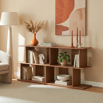 Wandrek Gäljami staand rek laag boekenkast 160x35x74 cm waln, Verzenden, Nieuw