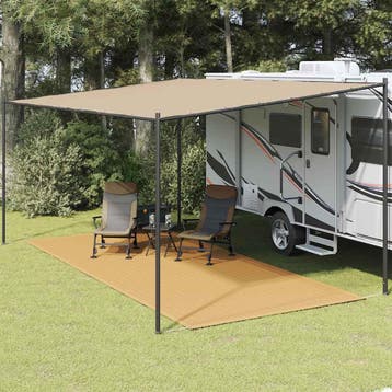 vidaXL Tenttapijt 250x550 cm HDPE zandkleurig, Caravans en Kamperen, Verzenden, Nieuw