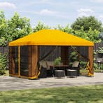 vidaXL Prieel 4 × 3 m Geel Polyester en staal 190 gsm, Verzenden, Nieuw