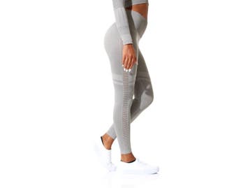 Dames sportlegging - Hoge taille - Grijs Melange, Kleding | Dames, Verzenden, Nieuw