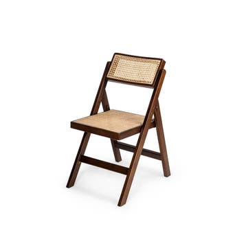 Klapbare Houten Stoel met Rotan Zitting | 52,5 × 46 × 82,., Verzenden, Nieuw in verpakking