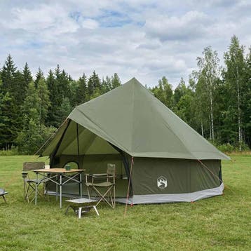 vidaXL Tipi Tent 6-persoons Olijfgroen Polyester en staal, Verzenden, Nieuw, Tot en met 2