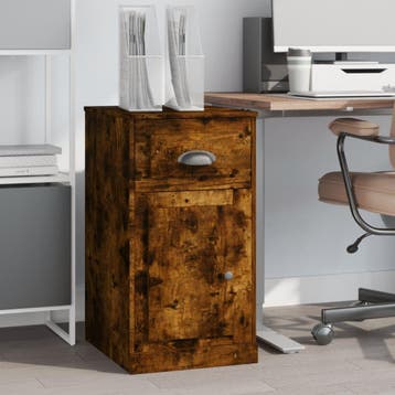 vidaXL Bijzetkast met lade 40x50x75 cm bewerkt hout gerookt, Huis en Inrichting, Kasten | Overige, Verzenden, Nieuw