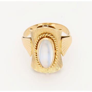 Ring - 18 karaat Geel goud - Maansteen, Nieuw