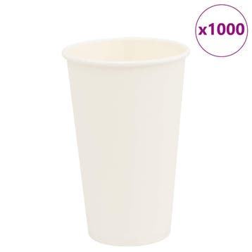 vidaXL Papieren koffiekopjes 1000 st 16oz 400 ml wit, Verzenden, Nieuw
