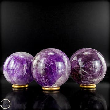 Vuurkwarts, Fluoriet en Amethist – expressieve bollen vol