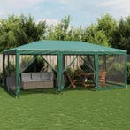 vidaXL Partytent met 10 mesh zijwanden 6x4 m HDPE groen, Verzenden, Nieuw, Partytent