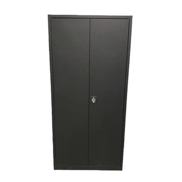 NIEUWE draaideurkast hoog zwart 195x92x42 cm 4 legborden, Nieuw