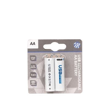 ACCU AA 1733mAh 2500mwh USB-C 2pcs Blister, Auto-onderdelen, Verzenden, Nieuw
