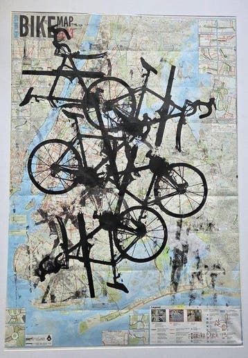Denis Ouch (1984) - New York bike map ouch
