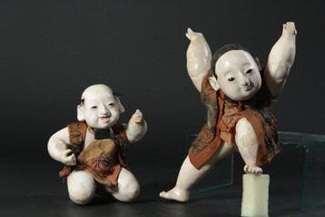 Gosho Ningyo Dolls – Pair of 2 – Gofun Court Dolls - Pop -