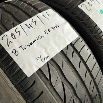 2 x Bridgestone 205-45-16 Zomerbanden 7mm, Gebruikt, 16 inch, Band(en), Personenwagen