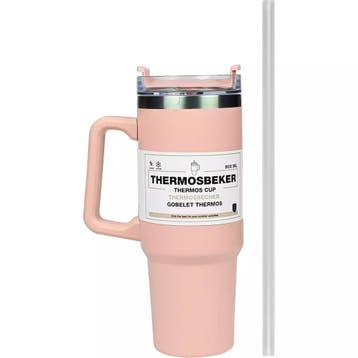 Benson Thermosbeker 900 ml - Dubbelwandig - Roze - Inclus..., Ophalen of Verzenden, Nieuw