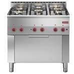 Gasfornuis 5 branders en elektrische convectie-oven GN 1/1, Verzenden, Nieuw in verpakking