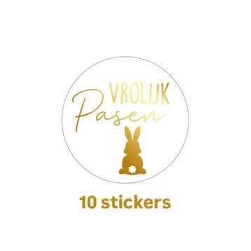 Vrolijk pasen - 10 stickers - Sluitstickers - paashaas -..., Ophalen of Verzenden, Nieuw, Sticker