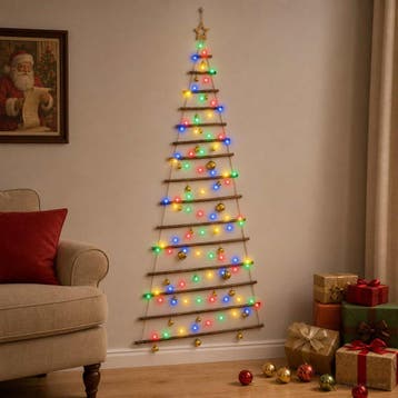 vidaXL Hangende kerstboom met ballen 210 cm 130 LEDs, Verzenden, Nieuw