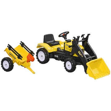 TRUUSK Traptractor met Aanhanger - Trapvoertuig met Schop -, Verzenden, Nieuw