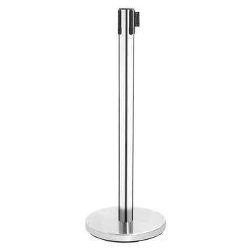 Afzetpaal | Gepolijst RVS | Zwarte band | 96,5cm hoog | 2..., Verzenden, Nieuw in verpakking