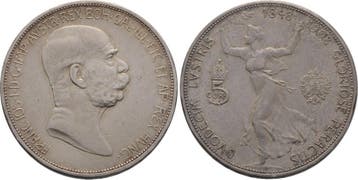 5 Kronen 1908 Haus Habsburg Franz Joseph I 1848-1916, Verzenden