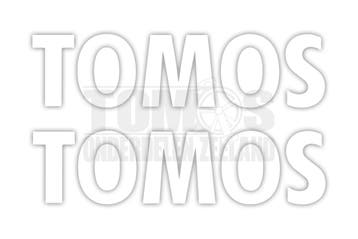 Tomos Tank stickerset (losse letters) links / rechts wit..., Ophalen of Verzenden