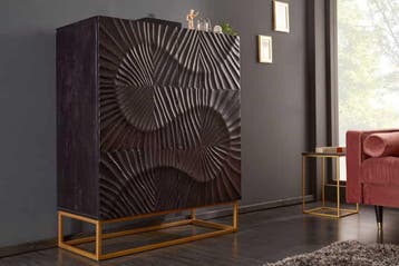 Massief dressoir SCORPION 120cm zwart mangohout met, Ophalen of Verzenden, Nieuw