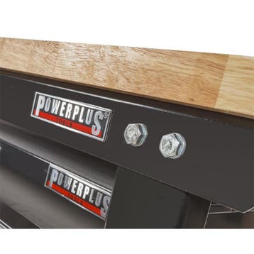 Werkbank zwart 150 cm met hardhouten blad + gereedschapskist, Ophalen of Verzenden, Nieuw