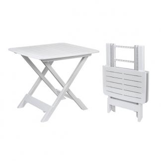 Tuintafel | Gardalux | 72 x 79 x 70 cm (Inklapbaar, Wit), Tuin en Terras, Tuintafels, Nieuw, Verzenden