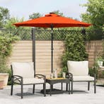 vidaXL Parasol met LEDs en stalen paal 225x225x212 cm, Verzenden, Nieuw, 2 tot 3 meter