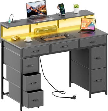Bureau - Computertafel - Computerbureau - 120x50 cm - Grijs, Verzenden, Zo goed als nieuw
