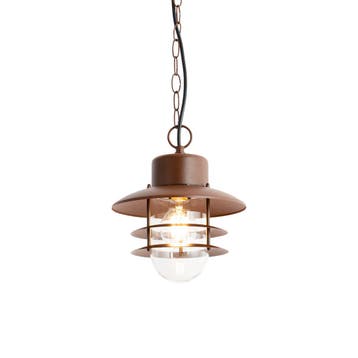 Industriële hanglamp roestbruin IP44 - Shell, Verzenden, Nieuw, Staal