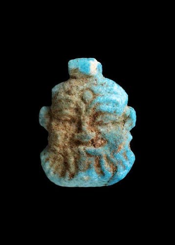 Oude Egypte, late periode Faience Plaque-amulet met Bes