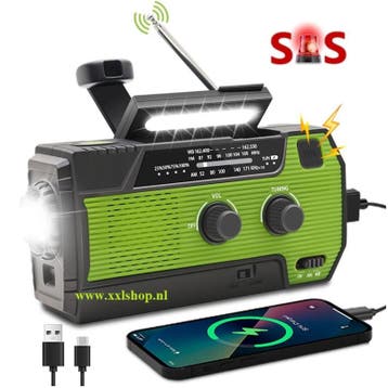 Noodradio nood pakket radio accu powerbank solar 4000mah *GR, Verzenden, Nieuw