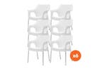 Set van 6 - Scab Ola stapelbare kunststof tuinstoel - Ivoor, Tuin en Terras, Verzenden, Nieuw, Overige materialen