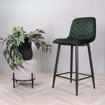 Gaby barkruk velvet 65 cm 2.0 - groen, Ophalen of Verzenden, Nieuw