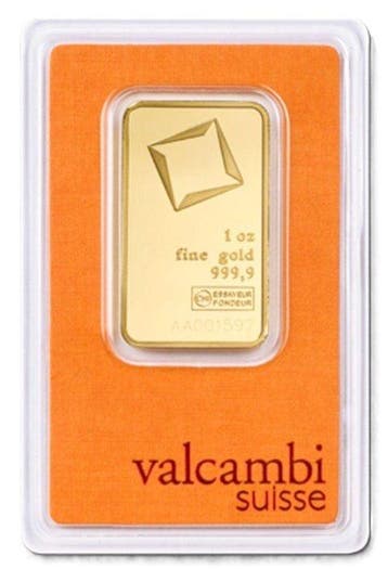 1 Troy Ounce - Goud .999 - Valcambi - Verzegeld en met