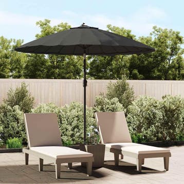 vidaXL Parasol met aluminium paal 250 cm antraciet, Verzenden, Nieuw, 2 tot 3 meter