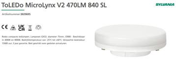 Sylvania Micro-Lynx LED GX53 5W 470lm 4000K Koel Wit | Ni..., Ophalen of Verzenden, Nieuw
