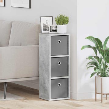 vidaXL Dressoir met lade Beton Grijs 25,5 x 22 x 69,5 cm, Verzenden, Nieuw, Minder dan 25 cm, Overige houtsoorten