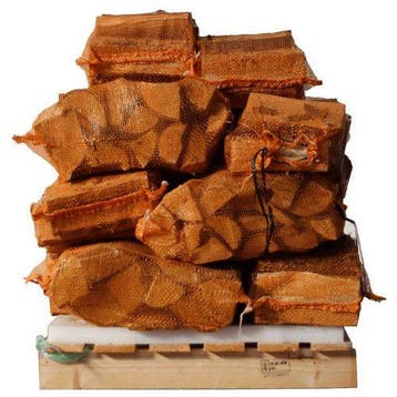 15 zakken ovengedroogd gekloofd elzen haardhout à 22L 25cm, Minder dan 3 m³, Ophalen of Verzenden, Overige houtsoorten, Blokken