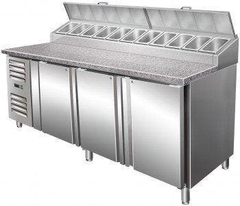 Pizzawerkbank met 3 deuren | 60x40 cm roosters Saro, Verzenden, Nieuw in verpakking