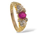 Ring - 18 karaat Geel goud, 18K goud 0,75 ct Burma robijn &, Nieuw