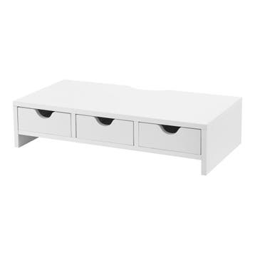 [en.casa] Monitorstandaard Ruovesi verhoger 12x51x25 cm wit, Verzenden, Nieuw in verpakking