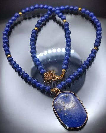 Geen reserveprijs Prachtige koninklijke gouden lapis lazuli