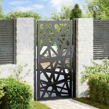 vidaXL Poort met lichtontwerp 100x175 cm staal zwart, Tuin en Terras, Tuinpoorten, Verzenden, Nieuw
