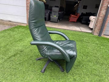 Jori Yoga JR-3390 design relax fauteuil stoel groen leer, Nieuw, Leer, Design