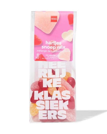 HEMA Hartjes snoep mix 130g 2 voor 3.99 ; met je HEMA pas, Verzenden