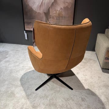 Draaifauteuil DUTCHZ 1801 - Leder Cognac - House of Dutchz, Huis en Inrichting, Nieuw, Ophalen of Verzenden, Modern, 50 tot 75 cm