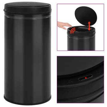 vidaXL Prullenbak met automatische sensor 70 L koolstofstaal, Verzenden, Nieuw