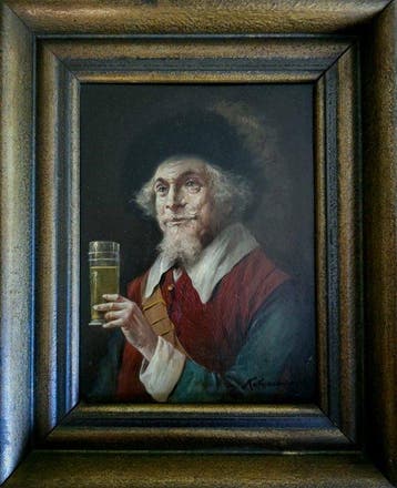 Lajos Kolozsváry (1871-1937), Attributed to - – Man met glas, Antiek en Kunst
